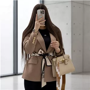 کت کمربند دیور تک رنگ موکا جذاب 🥰❤️کد 522 آدراپانا