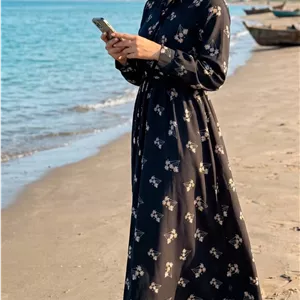 پیراهن یقه چین بابونه سبک وخنک  تکرنگ 🎀🎀کد۱۹۴۱۹ دلتا