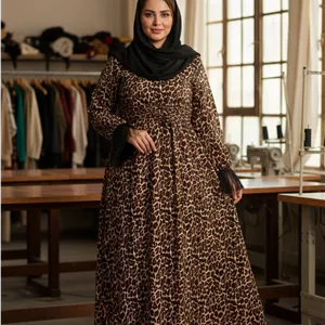 ماکسی پلنگی ستاره 🌿 با پارچه الیزه درجه یک ✅ارغوان100788