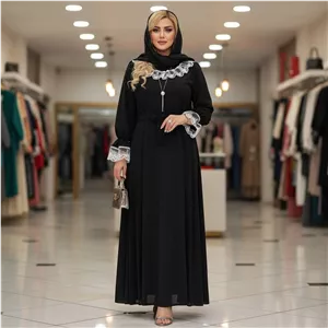 پیراهن عبایی محبوبه 🌿 با پارچه الیزه با کیفیت ✅والی16663