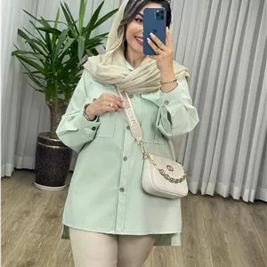مانتو لنین دو جیب ستاره🥰✨کد 21665 سارین