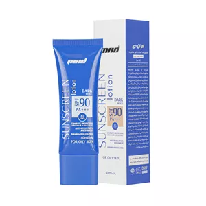 لوسیون ضد آفتاب با spf 90 بژ تیره مناسب پوست چرب mnd