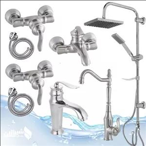 مجموعه 8تکه بامبو کروم مات به همراه علم دوش رسوبگیر اتومات