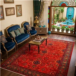 فرش نقش کهن کلکسیون هرمس کد 6047 لاکی (ارسال رایگان)