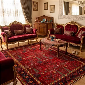 فرش نقش کهن کلکسیون هرمس کد 6055 لاکی (ارسال رایگان)