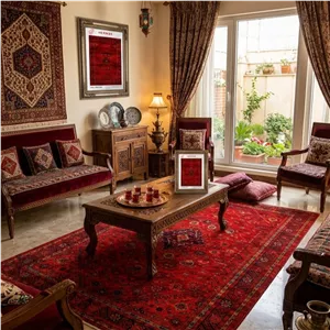 فرش نقش کهن کلکسیون هرمس کد 6026 لاکی (ارسال رایگان)