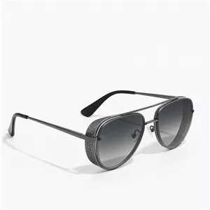 عینک آفتابی خلبانی مشکی عدسی گرادیانت UV400