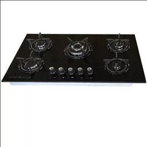 اجاق گاز  صفحه‌ای ۵ شعله شیشه‌ای برند آسنات مدل ترموکوبل طرح بوش S۲