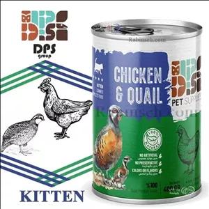 کنسرو بچه گربه دی پی اس نچرال با طعم گوشت مرغ و بلدرچین وزن 400 گرم