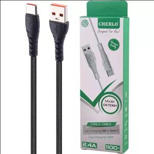 کابل تایپ سی فست شارژ 2.4 آمپر چرلو CH-TCK01 طول 1.1 متر