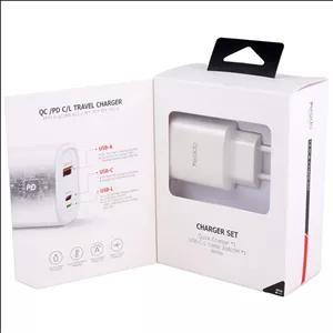شارژر دیواری 30 وات یسیدو YC52 QC3.0 PD 3Aکابل تبدیل آیفونی