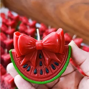 شمع فانتزی قاچ هندوانه پاپیونی ساده