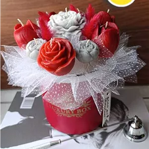 باکس گل شمع لاله قرمز