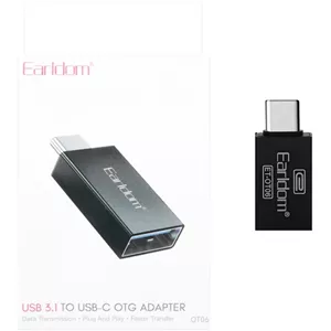 تبدیل OTG Type-C Earldom مدل ET-OT06 پک دار -مشکی