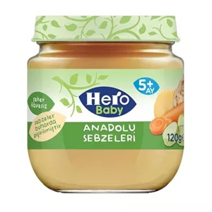 پوره سوپ آماده سبزیجات هرو بیبی Hero Baby وزن ۱۲۰ گرم مناسب بالای 5 ماه انقضا(06/04/2027)