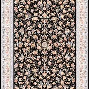 فرش پرشین مشهد 1200 شانه تراکم 3600 کد 36014 سرمه ای تمام نخ اکریلیک