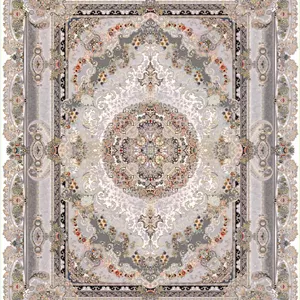 فرش پرشین مشهد 1200 شانه تراکم 3600 کد 36025 کرم تمام نخ اکریلیک