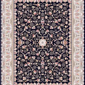 فرش پرشین مشهد 1200 شانه تراکم 3600 کد 36027 سرمه ای تمام نخ اکریلیک