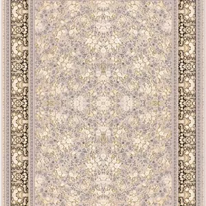 فرش پرشین مشهد 1200 شانه تراکم 3600 کد 36029 نقره ای طایی تمام نخ اکریلیک