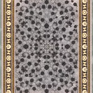 فرش پرشین مشهد 1200 شانه تراکم 3600 کد 36033 نقره ای تمام نخ اکریلیک