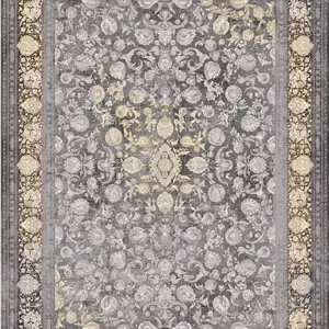 فرش پرشین مشهد 1200 شانه تراکم 3600 کد 36055 نقره ای تمام نخ اکریلیک