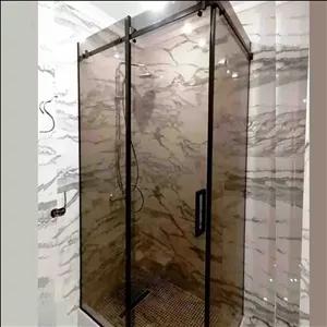 کابین دوش 80×100 فریم لس مربع شیشه دودی