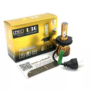 هدلایت دو طرفه سه خار H4 / L30-F30 LENZO - زرد لیمویی