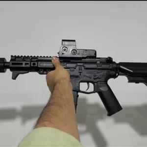 تفنگ تیر ژله ای دود زا  دوربین لیزری گنداق متحرکمدل  SLR رنگ مشکی جنس نایلون تیر ژله ای کیفیت عالی ارسال فوری فقط تا 10 آذر