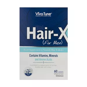 قرص مکمل تقویت مو و جلوگیری از ریزش ویوا تون مدل Hair-X آقایان بسته 60 عددی با ویتامین‌های C، E و گروه B برای حفظ رنگ و سلا*808