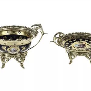 کاسه و بشقاب پذیرایی سرمه ای