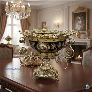 ظرف کاسه برنزی با ظرف سرمه ای