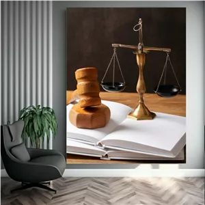 تابلو شاسی طرح مخمل دادگاه مدل  ترازوی عدالت کد FP105907