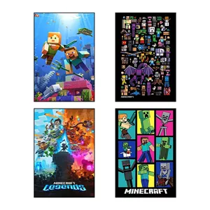 تابلو شاسی دنیای قاب طرح Minecraft کد 64235 مجموعه 4 عددی