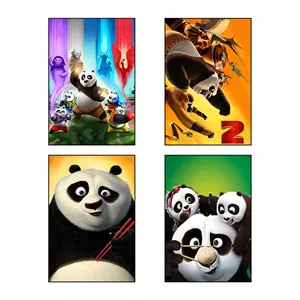 تابلو شاسی دنیای قاب طرح پاندای کونگ‌فوکار Kung Fu Panda کد 50300 مجموعه 4 عددی