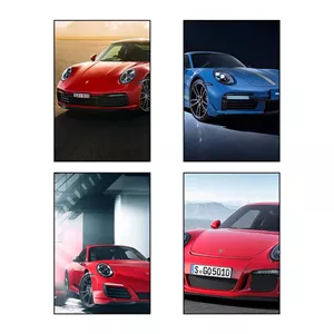 تابلو شاسی دنیای قاب طرح Porsche کد 74264 مجموعه 4 عددی