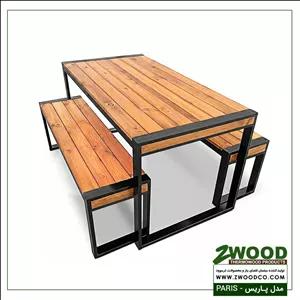 میز و صندلی کافی شاپی پاریس|ترموود ضد آب-برندzwood