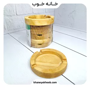 زیرسیگاری چوب بامبو پی جی تی (PGT) مدل گرد | زیرسیگاری چوبی طبیعی و قابل شست‌وشو