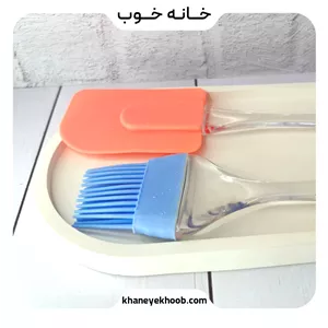 ست فرچه و لیسک سیلیکونی نسوز سایز بزرگ | قلم‌مو و کاردک شیرینی‌پزی 