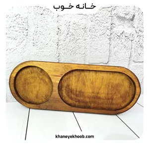 صبحانه خوری چوبی بیضی چوب روس | سینی سرو ضد لک و رطوبت - خانه خوب
