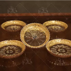 پیاله و پیش دستی سرویس کریستال لوریان