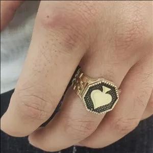 انگشتر پیک آس مردانه طلاروس رکاب رولکسی