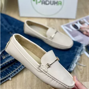 کفش زنانه کالج لقمه ای چرمی جودون یراق دار کد 25750