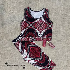 ست تاپ و شلوارک کمرگنی زنانه مدل آبرنگی جنس فلامنت کد 0514