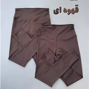 لگ ورزشی زنانه مدل فلامنت پشت ساده کمرگنی تک رنگ قهوه ای کد 0140