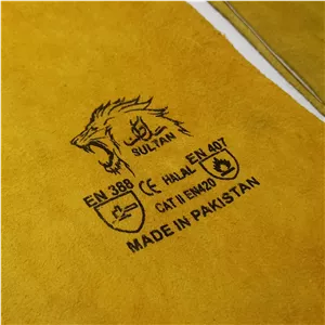 دستکش هوبارت بلندچرم (قرمز - خردلی)