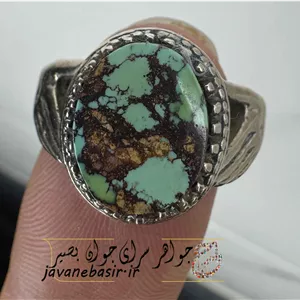 انگشتر فیروزه نیشابور سبز آبی