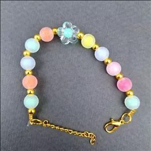 دستبند مهره مات وسط گل