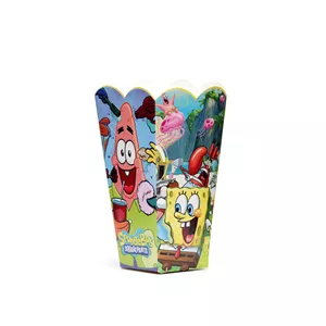 جعبه پاپ کورن تولد تم باب اسفنجی بسته 10 عددی