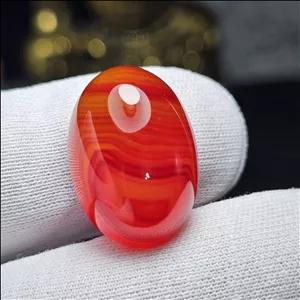 نگین سنگ عقیق آبنباتی معدنی طرح خاص کد 34737