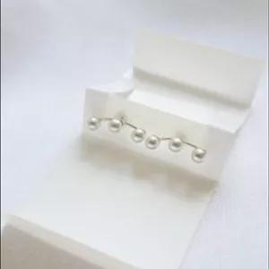 گوشواره نقره با مروارید شیشه ای - سفید 